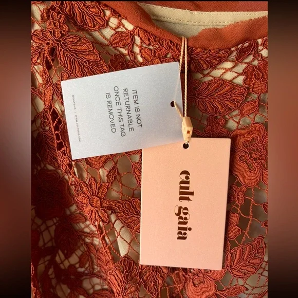 CULT GAIA Kaci Sienna Corded Lace Wide-Leg Pants NWTs Sz 6 - Picture 4 of 11